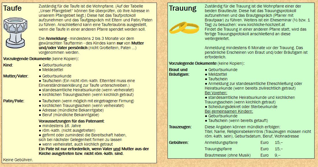 Taufe Trauung